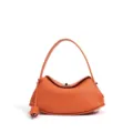 Orangene Echtleder Umhängetasche, Minimalistische Halbmond Crossbody Tasche Henkel - Orange
