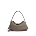 Bolso de hombro de cuero taupe, bolso de mano minimalista elegante para mujer chic. - Gris elefante