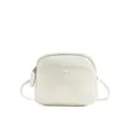 Sac bandoulière en cuir blanc pour femme, sac de téléphone décontracté minimaliste. - Blanc