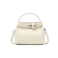 Élégant sac à main en cuir pour femme, sac bandoulière blanc crème chic et pratique. - Blanc Lait