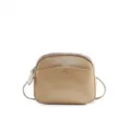 Women khaki leather crossbody bag versatile casual shoulder bag mobile phone purse style - Apricot
