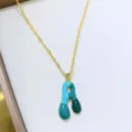 Collana con ciondolo lettera fluida dopamina, elegante catena in lega per donne stile. - Lettera A