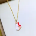 Collana con lettera B stile dopamina, catena dorata e ciondolo in smalto per donne. - Lettera B