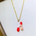 Collana con ciondolo lettera H smalto colorato dopamina catena oro gioielli di moda - Lettera H