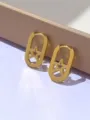 Orecchini a cerchio vuoti stella U in acciaio inossidabile dorato moda donna gioielli. - Oro Stella A Cinque Punte