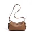 Bolso bandolera de cuero marrón, diseño minimalista elegante, bolso informal versátil para diario. - Marrón Retro