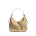 Sac porté épaule minimaliste en cuir véritable, cabas chic et élégant en kaki pour femme. - Gris trench