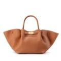 Genuine leather commute shoulder bag, large capacity stylish handbag for women, brown design. - Brown