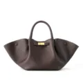 Dark Brown Genuine Leather Handbag, Large Capacity Women Commuting Shoulder Tote Variant - Coffee