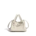 Chic bolso de mano de cuero cruzado para mujer, elegante bolso blanco de hombro uso diario. - Blanco Crema