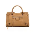 Sac a main de moto en daim marron avec rivets classiques et glands pour les femmes. - L / Couleur caramel