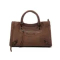 Sac à main en daim marron femme vintage sac bandoulière moto design classique sac - L / Café