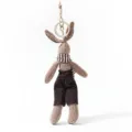 Strick Hase Schlüsselanhänger Plüsch Puppe süße Tasche Ornament kleines Spielzeug Geschenk - Kaffee (Handgefertigt)
