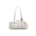 Sac à épaule minimaliste en cuir blanc cassé, sac cabas élégant pour le travail quotidien. - S / Blanc