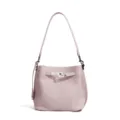 Borsa a secchiello in pelle rosa con chiusura a girello, elegante borsa a tracolla chic. - Rosa