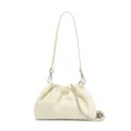 Sac Bandoulière Nuage Plissé pour Femme Sac à Main en Cuir PU Polyvalent avec Chaîne - Blanc