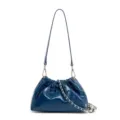 Sac a main bandouliere en cuir verni bleu avec chaine metallique pour femme chic quotidien - Bleu Vintage
