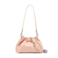 Borsa a tracolla cloud in pelle stropicciata rosa con catena e design elegante per donna - Rosa chiaro