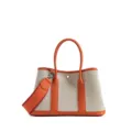 Canvas leather tote bag stylish commuter shoulder bag casual daily handbag orange - 30cm / Orange