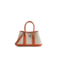 Orange canvas leather tote bag stylish commuter shoulder bag casual handbag variant - 25cm / Orange