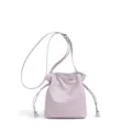 Mini borsa a secchiello in vera pelle morbida tracolla borsa casual da donna viola - Viola rosato
