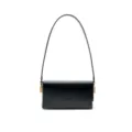 Sac à épaule noir en cuir pour femme élégant sac axillaire minimaliste avec détails dorés - 21*6*11 / Noir
