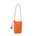 Sac bandoulière pour téléphone en cuir orange avec détail de nœud élégant pour femmes. - Orange