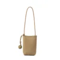Petit sac telephone vertical en cuir elegance avec sangle a noeud pour femme chic - Gris trench