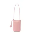 Sac bandoulière téléphone en cuir rose, mini sac vertical élégant avec bride à nœud. - Rose 3Q