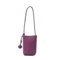 Purple Leather Mini Phone Bag Crossbody Small Purse with Elegant Knot Strap Daily - Anemone Purple