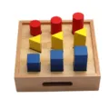 Montessori wooden shape sorting puzzle toy for kids early education cognitive geometric blocks - Geometric Solid Bases