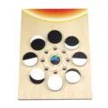 Wooden moon phase cognitive puzzle toy for kids early education and science learning. - Moon Phase Changes