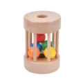 Wooden rolling drum toy for infants, early educational color matching and gripping toy. - Spinning Drum with Ball