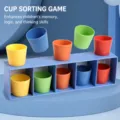 Kids cup matching memory game puzzle toy colorful cups with storage stand for logic training - Shell Games