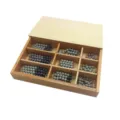 Montessori math early education colored bead snake game wooden box kindergarten learning toy - Grey Beads