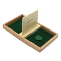 Montessori wooden coin drop box educational toy, early learning shape sorting puzzle tray. - Circle Insertion Board / S