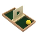 Wooden Montessori early education toy with tray, hole board and yellow ball for kids. - Yarn Ball Insertion Board / S