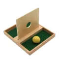 Montessori early education wooden toy ball dropping box for children coordination skills - Yarn Ball Insertion Board