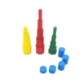 Colorful wooden Montessori cylinder socket blocks toy, stacking towers variant for kids. - Home Edition Colored Cylinders