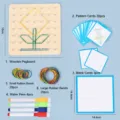 Montessori Wooden Geoboard Educational Toy Set with Pattern Cards and Rubber Bands - Upgraded Color Box Deluxe Edition / Small (15x15x1.5cm)
