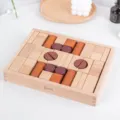 Natural beech wood building blocks set for toddlers, early educational safe puzzle toys. - 21*27*4.5cm / 46-Piece Classic Creative Blocks with Wooden Box