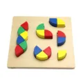 Wooden Montessori geometric shape puzzle toy for early childhood learning and color recognition - Irregular Puzzle Tray