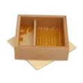 Montessori math toy wooden box with yellow bead bars for early childhood education learning. - Gold