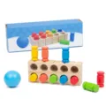 Jouet d'apprentissage Montessori en bois tri des couleurs avec base, pions et boule colorés. - Jeu d'association de bonbons