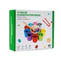 Montessori color classification beads wooden toy set with cups and spoons for early childhood learning. - 10-Color Sorting Cups (0.33kg)
