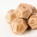 Wooden 12-sided food decision dice, beech wood material, engraved food patterns, fun game props - Food Decision Style / 30mm