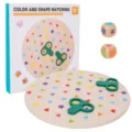 Wooden shape and color matching board game for kids, early educational puzzle toy with dice. - Competitive Shape Matching Board