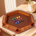 Holz Shut the Box Würfelspiel Mathe Brettspiel für Kinder Familie interaktives Spiel. - Sechsseitig / Retro-Sechsseiten-Klappspiel