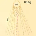 Goldfarbene mehrschichtige Quasten-Haarreife mit bunten Perlen, elegantes Braut-Kopfschmuck-Detail - T9 Gold