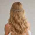 Atemberaubender Kristall Fransen Haarreif Braut Strass Haarschmuck elegante Hochzeit Tiara Damen - T2 Gold